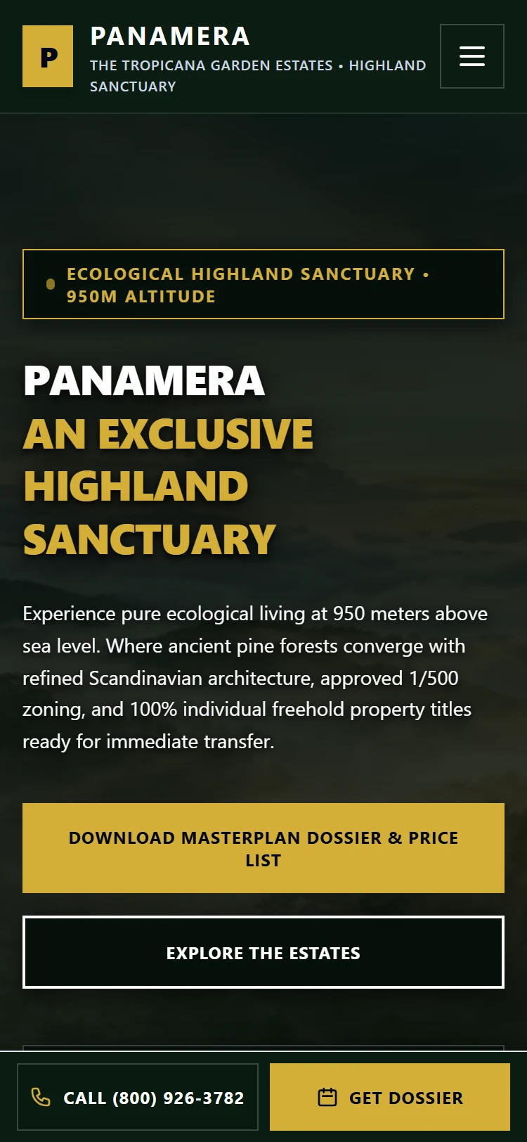 Panamera Luxury Estates & Showroom Mobile View